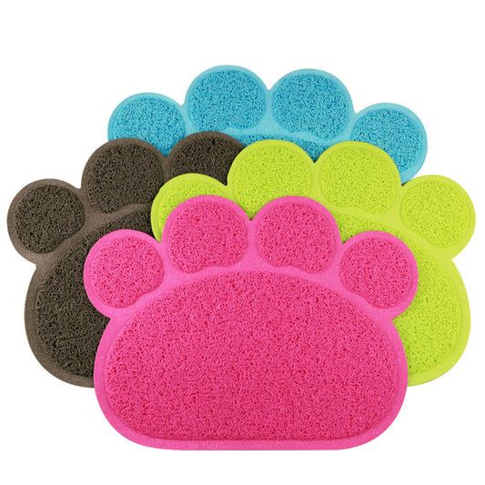 Paw design cat litter mat