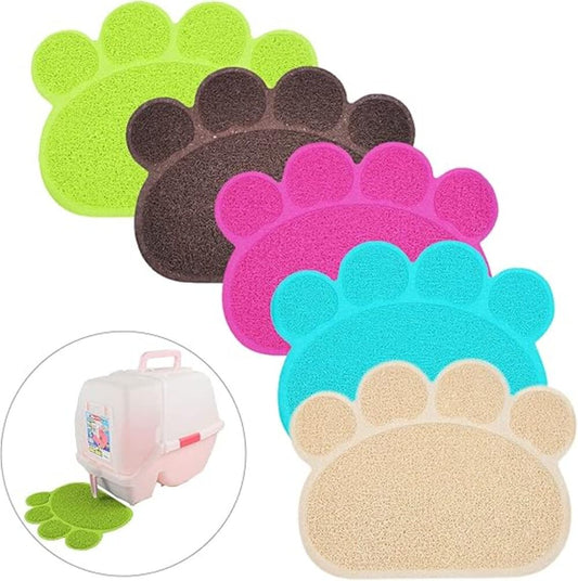 Paw design cat litter mat